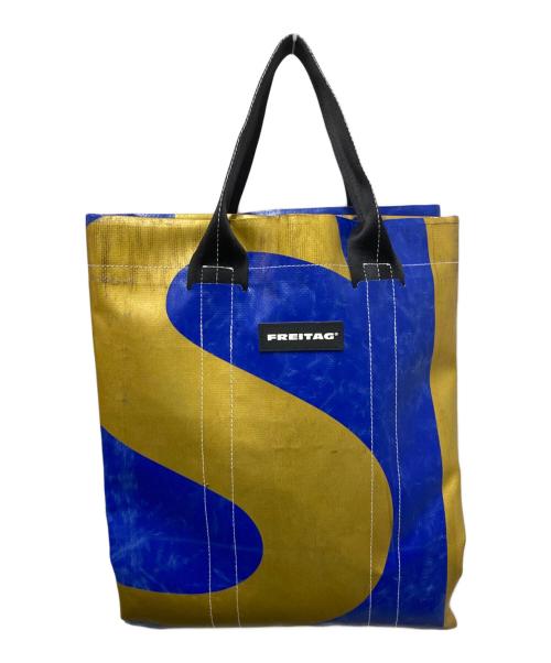 FREITAG（フライターグ）FREITAG (フライターグ) COMME des GARCONS (コムデギャルソン) 再解釈トートバッグ ブルー×ゴールドの古着・服飾アイテム