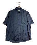 Graphpaperグラフペーパー）の古着「Broad Oversized S/S Regular Collar Shirt/ブロード オーバーサイズ 半袖レギュラーカラーシャツ」｜ネイビー