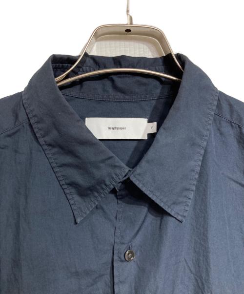 Graphpaper（グラフペーパー）Graphpaper (グラフペーパー) Broad Oversized S/S Regular Collar Shirt/ブロード オーバーサイズ 半袖レギュラーカラーシャツ ネイビー サイズ:Freeの古着・服飾アイテム