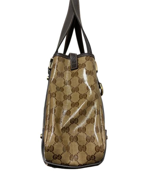 GUCCI（グッチ）GUCCI (グッチ) GGクリスタル トートバッグ ブラウンの古着・服飾アイテム
