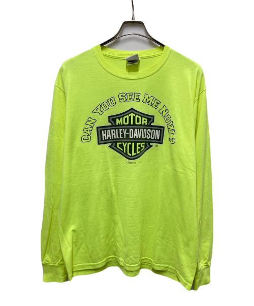 HARLEY-DAVIDSON（ハーレーダビッドソン）HARLEY-DAVIDSON (ハーレーダビッドソン) ロングスリーブカットソー イエロー サイズ:SIZE Lの古着・服飾アイテム