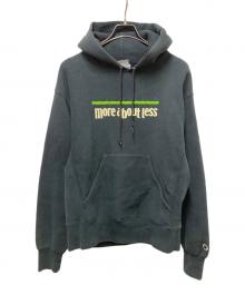 MORE ABOUT LESS（モアアバウトレス）の古着「ロゴプリントパーカー」｜ブラック