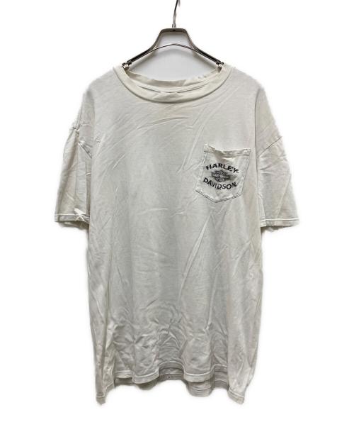 HARLEY-DAVIDSON（ハーレーダビッドソン）HARLEY-DAVIDSON (ハーレーダビッドソン) JIM'S ポケットTシャツ ホワイト サイズ:XLの古着・服飾アイテム