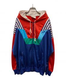 adidas（アディダス）の古着「80s-90s パネルフードトラックジャケット」｜ブルー×レッド
