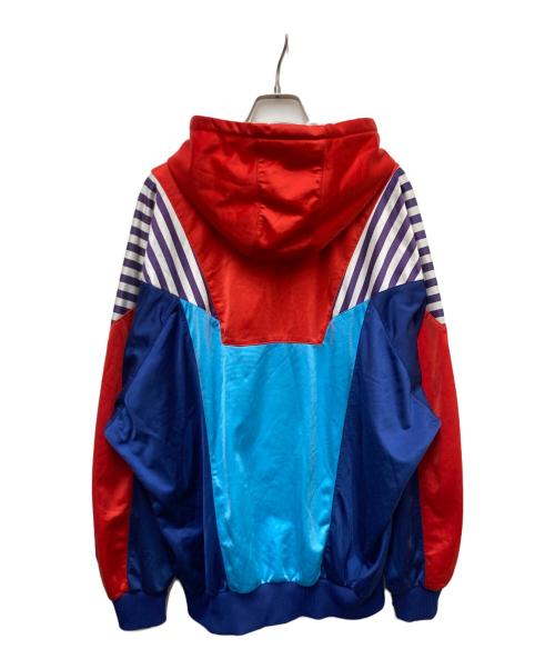 adidas（アディダス）adidas (アディダス) 80s-90s パネルフードトラックジャケット ブルー×レッド サイズ:-の古着・服飾アイテム