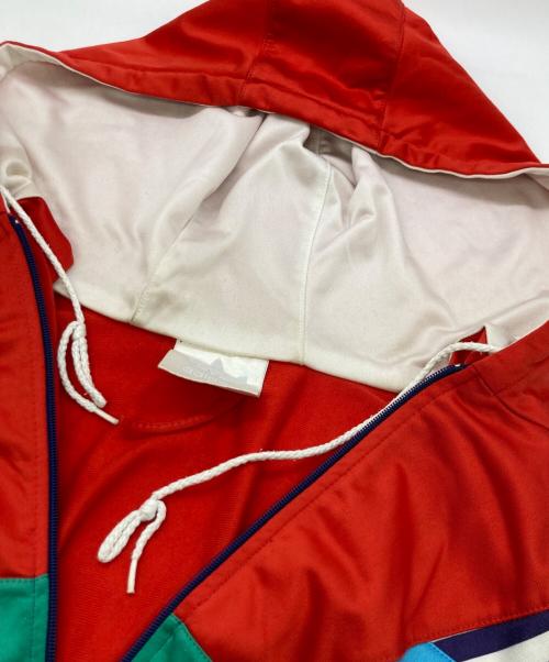adidas（アディダス）adidas (アディダス) 80s-90s パネルフードトラックジャケット ブルー×レッド サイズ:-の古着・服飾アイテム