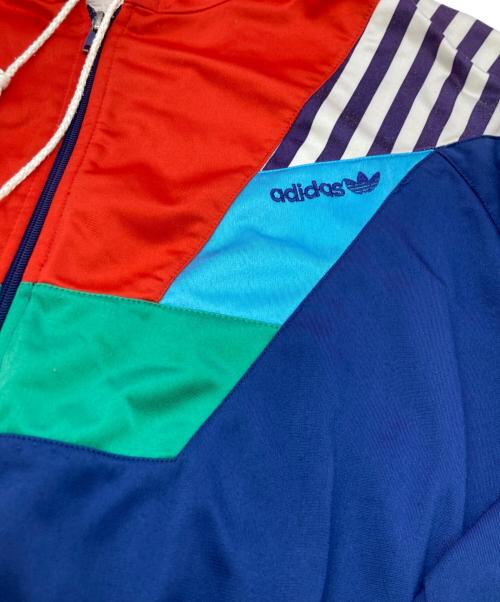 adidas（アディダス）adidas (アディダス) 80s-90s パネルフードトラックジャケット ブルー×レッド サイズ:-の古着・服飾アイテム
