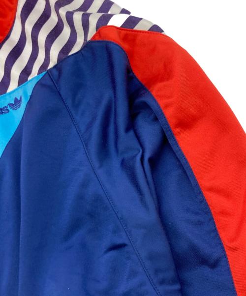 adidas（アディダス）adidas (アディダス) 80s-90s パネルフードトラックジャケット ブルー×レッド サイズ:-の古着・服飾アイテム