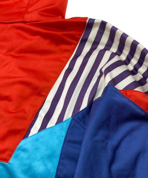 adidas（アディダス）adidas (アディダス) 80s-90s パネルフードトラックジャケット ブルー×レッド サイズ:-の古着・服飾アイテム