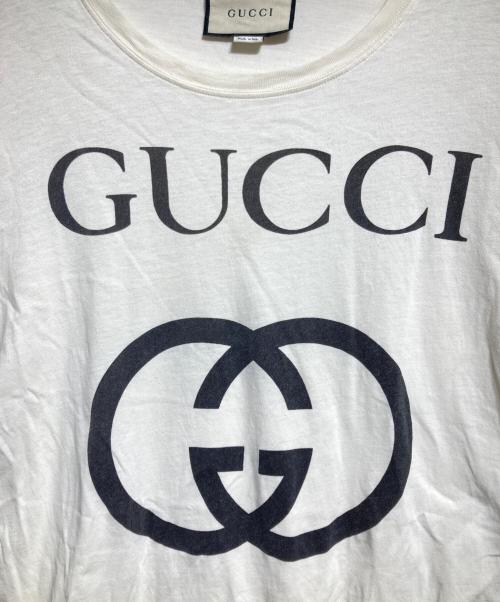 GUCCI（グッチ）GUCCI (グッチ) インターロッキングプリントTシャツ/Interlocking Print T-Shirt ホワイト サイズ:XSの古着・服飾アイテム