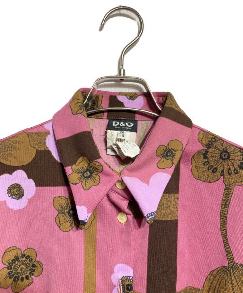 DOLCE & GABBANA（ドルチェ＆ガッバーナ）DOLCE & GABBANA (ドルチェ＆ガッバーナ) フラワープリントシャツワンピース ピンク サイズ:40の古着・服飾アイテム