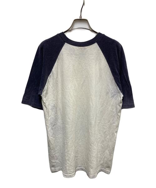 United Sports（ユナイテッドスポーツ）United Sports (ユナイテッドスポーツ) ed rothアートプリントラグランTシャツ ホワイト×ネイビー サイズ:Ｌの古着・服飾アイテム