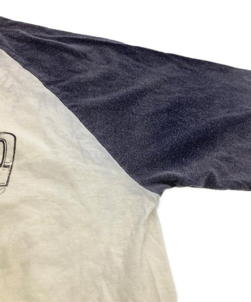 United Sports（ユナイテッドスポーツ）United Sports (ユナイテッドスポーツ) ed rothアートプリントラグランTシャツ ホワイト×ネイビー サイズ:Ｌの古着・服飾アイテム