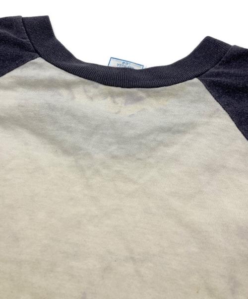 United Sports（ユナイテッドスポーツ）United Sports (ユナイテッドスポーツ) ed rothアートプリントラグランTシャツ ホワイト×ネイビー サイズ:Ｌの古着・服飾アイテム