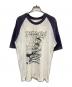 United Sports（ユナイテッドスポーツ）の古着「ed rothアートプリントラグランTシャツ」｜ホワイト×ネイビー