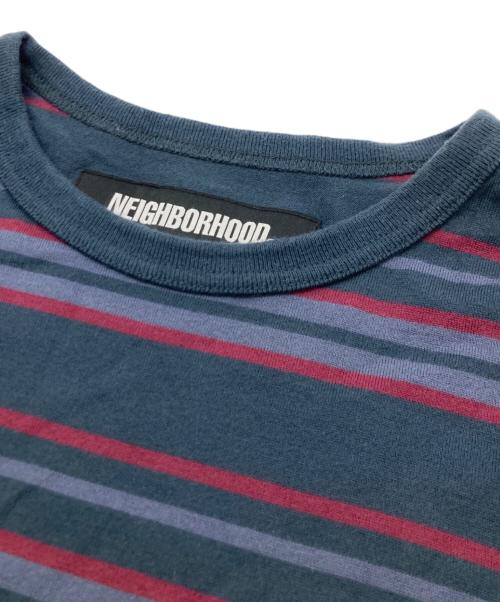 NEIGHBORHOOD（ネイバーフッド）NEIGHBORHOOD (ネイバーフッド) BORDER CREWNECK-P SS グリーン×レッド サイズ:Mの古着・服飾アイテム