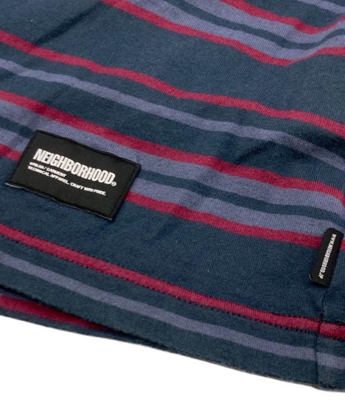 NEIGHBORHOOD（ネイバーフッド）NEIGHBORHOOD (ネイバーフッド) BORDER CREWNECK-P SS グリーン×レッド サイズ:Mの古着・服飾アイテム