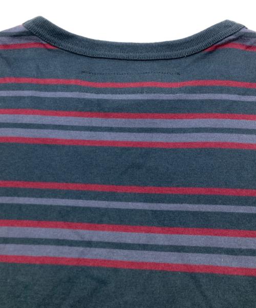 NEIGHBORHOOD（ネイバーフッド）NEIGHBORHOOD (ネイバーフッド) BORDER CREWNECK-P SS グリーン×レッド サイズ:Mの古着・服飾アイテム