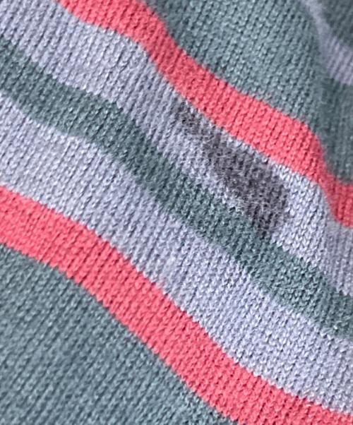 NEIGHBORHOOD（ネイバーフッド）NEIGHBORHOOD (ネイバーフッド) BORDER CREWNECK-P SS グリーン×レッド サイズ:Mの古着・服飾アイテム