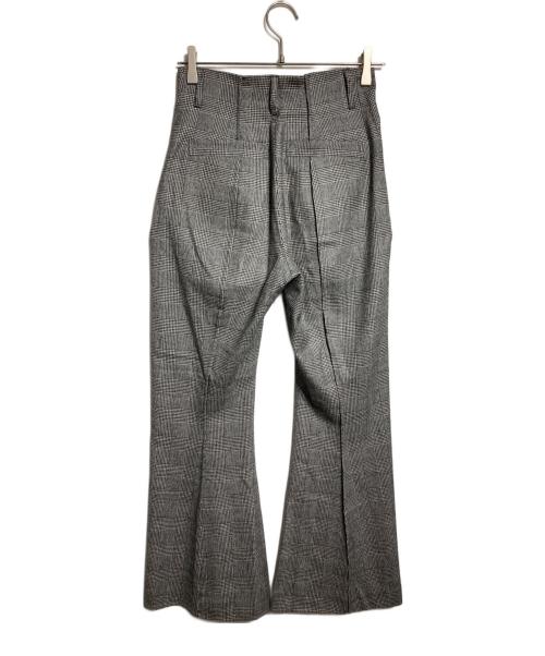 YOHEI OHNO（ヨウヘイオオノ）YOHEI OHNO (ヨウヘイオオノ) 千鳥格子チェックフレアパンツ/Houndstooth plaid flare pants グレー サイズ:36の古着・服飾アイテム