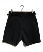 DAIRIKUダイリク）の古着「Jerome Wool Gurkha Half Slacks/ジェローム ハイウエスト ワイド グルカハーフスラックス」｜ブラック