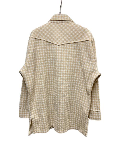 USED（ユーズド）USED (ユーズド) シャツジャケット ベージュ×ホワイト サイズ:-の古着・服飾アイテム