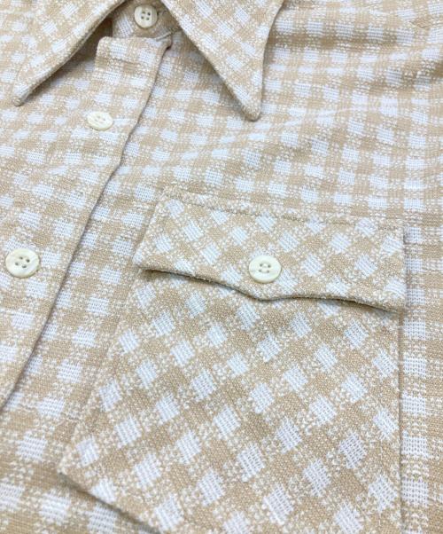 USED（ユーズド）USED (ユーズド) シャツジャケット ベージュ×ホワイト サイズ:-の古着・服飾アイテム