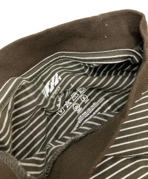is-ness（イズネス）is-ness (イズネス) BALLOON STRIPES LONG SLEEVE T SHIRT/バルーンストライプ ロングスリーブT ブラウン×ホワイト サイズ:Lの古着・服飾アイテム