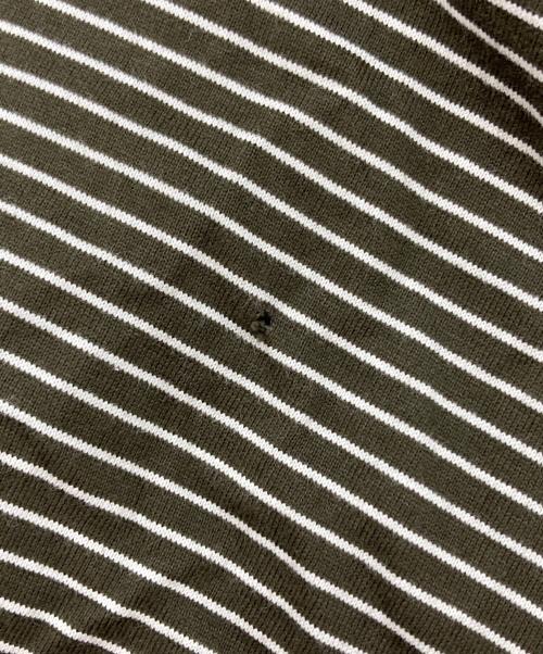 is-ness（イズネス）is-ness (イズネス) BALLOON STRIPES LONG SLEEVE T SHIRT/バルーンストライプ ロングスリーブT ブラウン×ホワイト サイズ:Lの古着・服飾アイテム