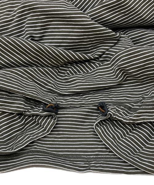 is-ness（イズネス）is-ness (イズネス) BALLOON STRIPES LONG SLEEVE T SHIRT/バルーンストライプ ロングスリーブT ブラウン×ホワイト サイズ:Lの古着・服飾アイテム