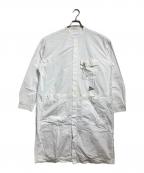 and wanderアンドワンダー）の古着「CORDURA typewriter long shirt/コーデュラタイプライターシャツ」｜ベージュ