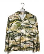 m's braqueエムズブラック）の古着「オープンカラーシャツ/Open-collar shirt」｜グリーン