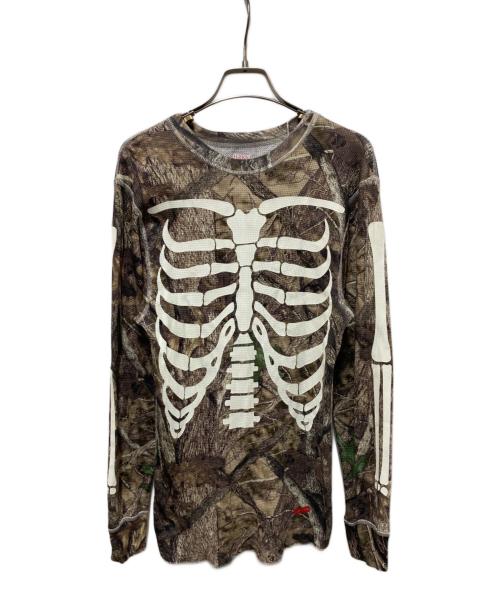 Hanes（ヘインズ）Hanes (ヘインズ) Supreme (シュプリーム) Bones Thermal ベージュ サイズ:Mの古着・服飾アイテム