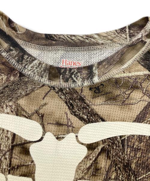 Hanes（ヘインズ）Hanes (ヘインズ) Supreme (シュプリーム) Bones Thermal ベージュ サイズ:Mの古着・服飾アイテム