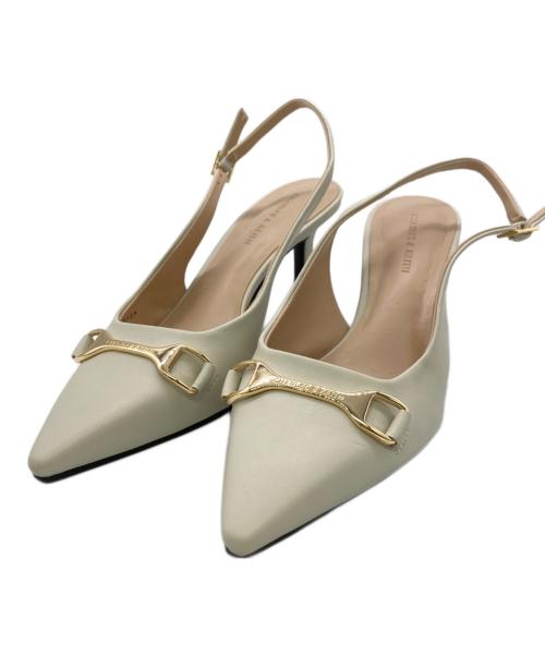 CHARLES & KEITH（チャールズアンドキース）CHARLES & KEITH (チャールズアンドキース) ホースビット ポインテッドトゥスリングバックパンプス ベージュ サイズ:SIZE 36　（23cm）の古着・服飾アイテム
