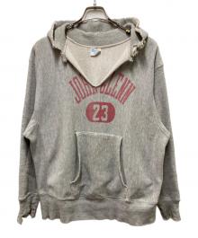 Champion（チャンピオン）の古着「70s カレッジプリントREVERSE WEAVE」｜グレー