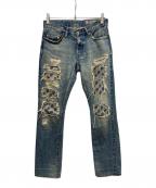 Hysteric Glamour×THE ROLLING STONESヒステリックグラマー×ザ ローリングストーンズ）の古着「スタッズデニムパンツ」｜インディゴ