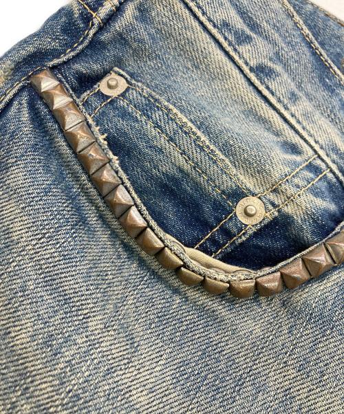 Hysteric Glamour（ヒステリックグラマー）Hysteric Glamour (ヒステリックグラマー) THE ROLLING STONES (ザ ローリングストーンズ) スタッズデニムパンツ インディゴ サイズ:73.5cm (W29)の古着・服飾アイテム