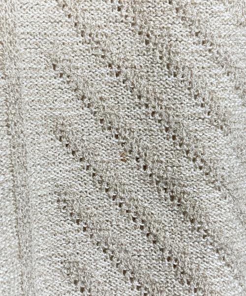 FENDI（フェンディ）FENDI (フェンディ) Vネック半袖ニット/V-neck short-sleeve knit top ベージュ サイズ:48の古着・服飾アイテム