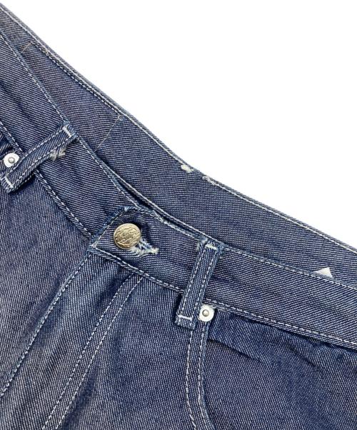 LANY（レニー）LANY (レニー) メタリックデニムパンツ シルバー×ネイビー サイズ:32の古着・服飾アイテム