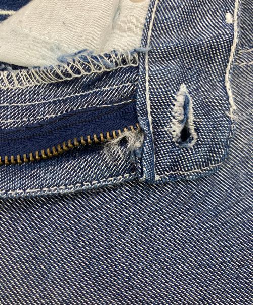 LANY（レニー）LANY (レニー) メタリックデニムパンツ シルバー×ネイビー サイズ:32の古着・服飾アイテム