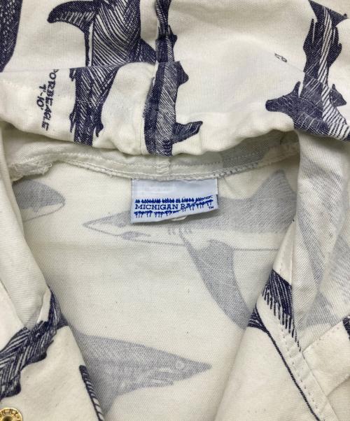 MICHIGAN RAG CO（ミシガンラグ）MICHIGAN RAG CO (ミシガンラグ) フィッシュプリントコットンジャケット ベージュ サイズ:S/Mの古着・服飾アイテム