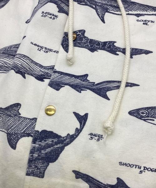 MICHIGAN RAG CO（ミシガンラグ）MICHIGAN RAG CO (ミシガンラグ) フィッシュプリントコットンジャケット ベージュ サイズ:S/Mの古着・服飾アイテム