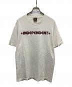 INDEPENDENTインディペンデント）の古着「00s アイアンクロスプリントTシャツ」｜ホワイト