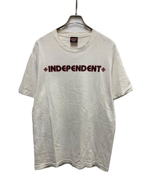 INDEPENDENT（インディペンデント）INDEPENDENT (インディペンデント) 00s アイアンクロスプリントTシャツ ホワイト サイズ:Lの古着・服飾アイテム
