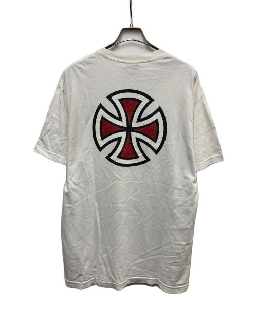 INDEPENDENT（インディペンデント）INDEPENDENT (インディペンデント) 00s アイアンクロスプリントTシャツ ホワイト サイズ:Lの古着・服飾アイテム