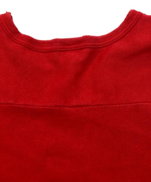 VINTAGE（ヴィンテージ）vintage (ヴィンテージ) 60s-70s ナンバリングVネックフットボールTシャツ レッド サイズ:不明の古着・服飾アイテム