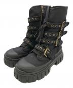 Hysteric Glamourヒステリックグラマー）の古着「EYELET BELT コンバットスニーカー」｜ブラック