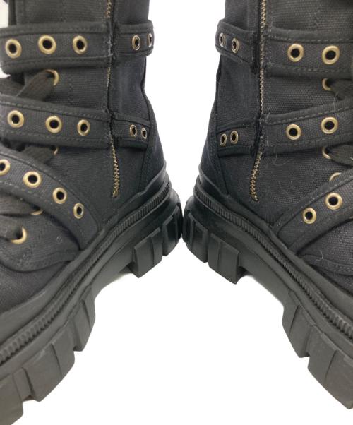 Hysteric Glamour（ヒステリックグラマー）Hysteric Glamour (ヒステリックグラマー) EYELET BELT コンバットスニーカー ブラック サイズ:25cmの古着・服飾アイテム