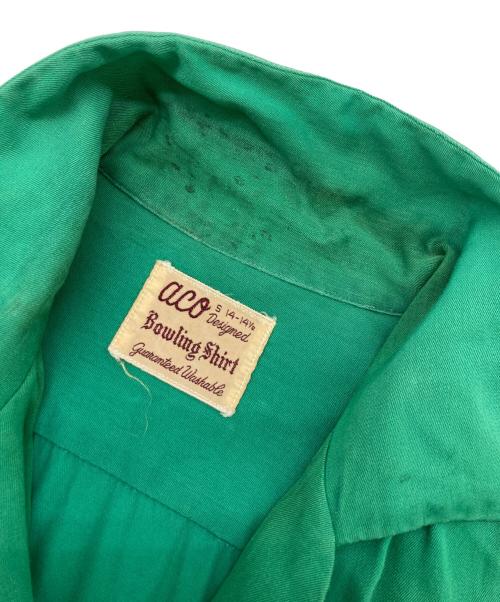 ACO（アコ）ACO (アコ) 50s レーヨンギャバボーリングシャツ グリーン サイズ:Sの古着・服飾アイテム